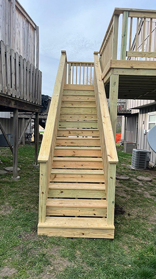 Pressure-Treated Deck and Steps