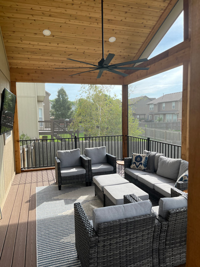 Covered Screened In Game Day Porch