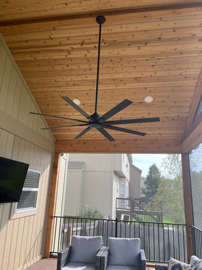 Covered Screened In Game Day Porch