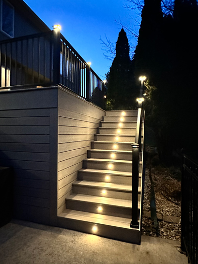 composite deck stair lighting